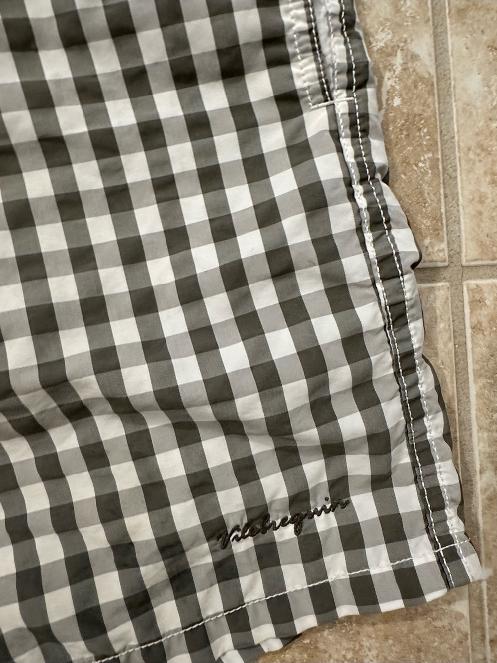 Vilebrequin Black and White Gingham Swim Trunks - Picture 3 of 4